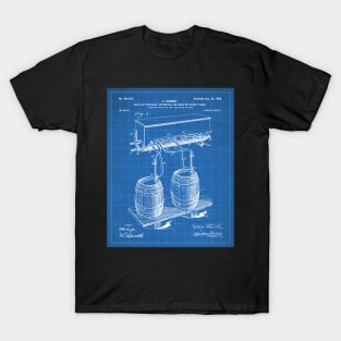 Beer Keg Patent - Home Brewer Craft Beer Art - Blueprint T-Shirt